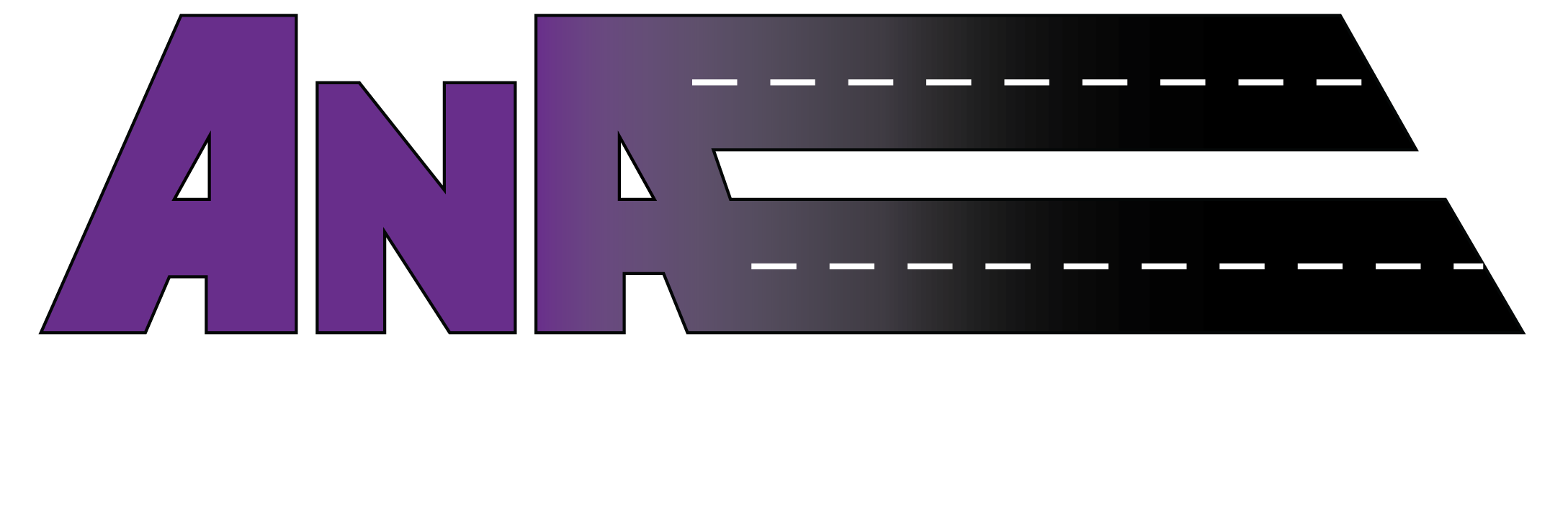 Logo of ANNA ASPHALTS with purple and black color scheme and stylized letters.