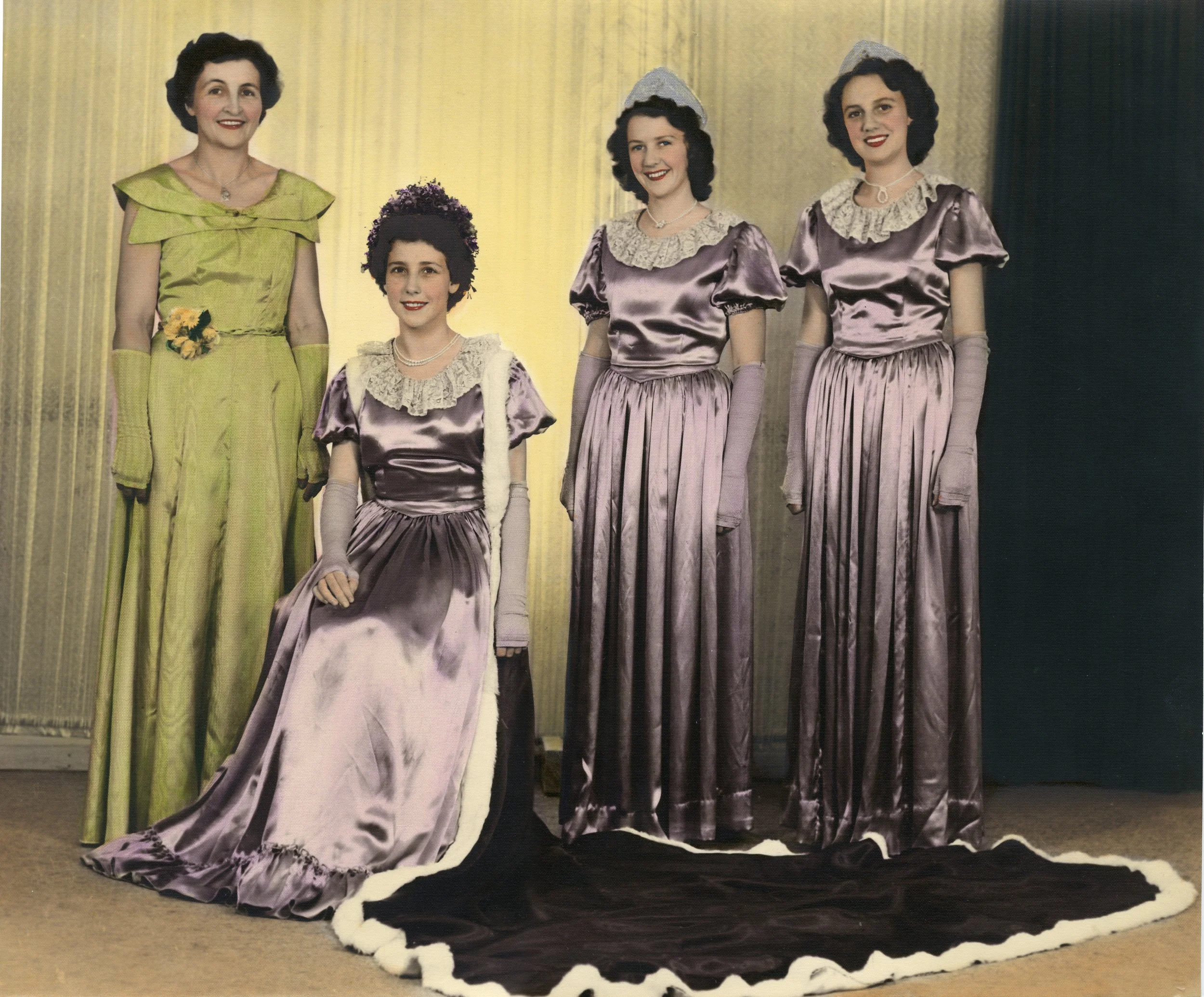 The royal party includes the Queen, King or Ambassador, Princess and a Matron. The role of Matron was introduced in the late 1940’s as it was deemed unsuitable for young ladies to be seen in public arena’s unescorted. Matron’s still play a pivotal ro