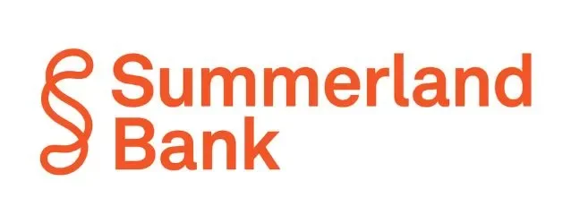 Summerland Bank logo with a stylized orange spiral on the left and the company name in bold orange text.