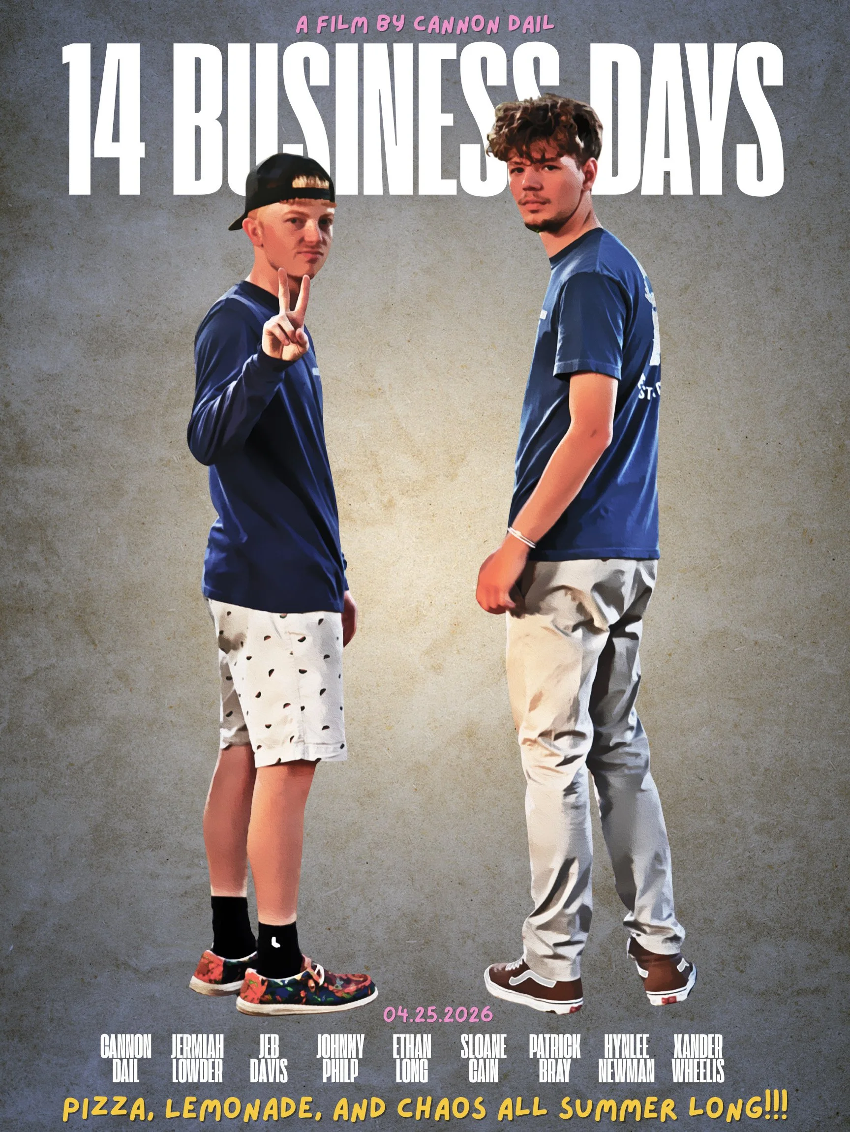 A promotional poster for a film titled '14 Business Days' by Cannon Dail