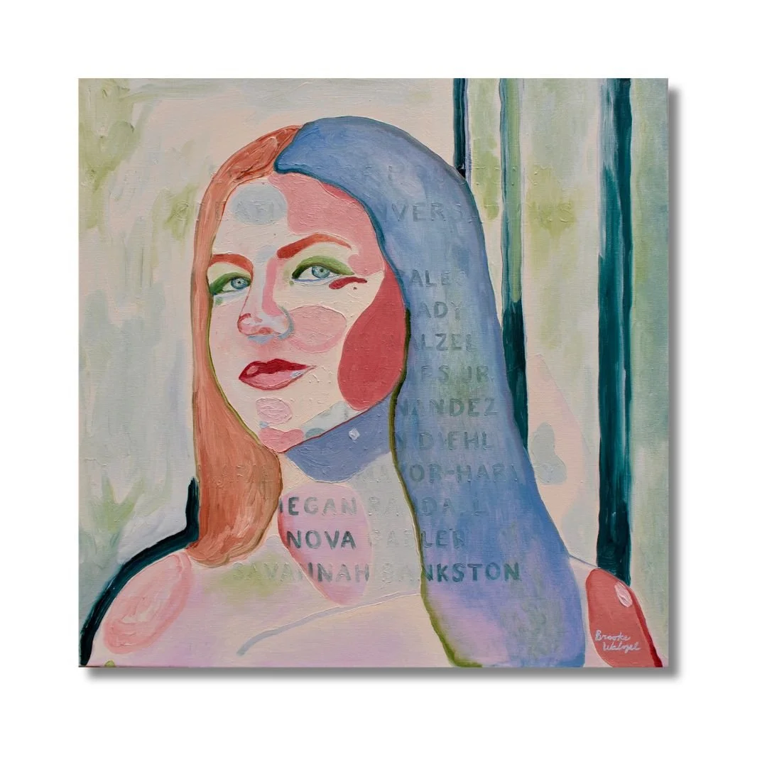 Self Portrait Echoes, 2025, Oil on Canvas, 24x24 inches