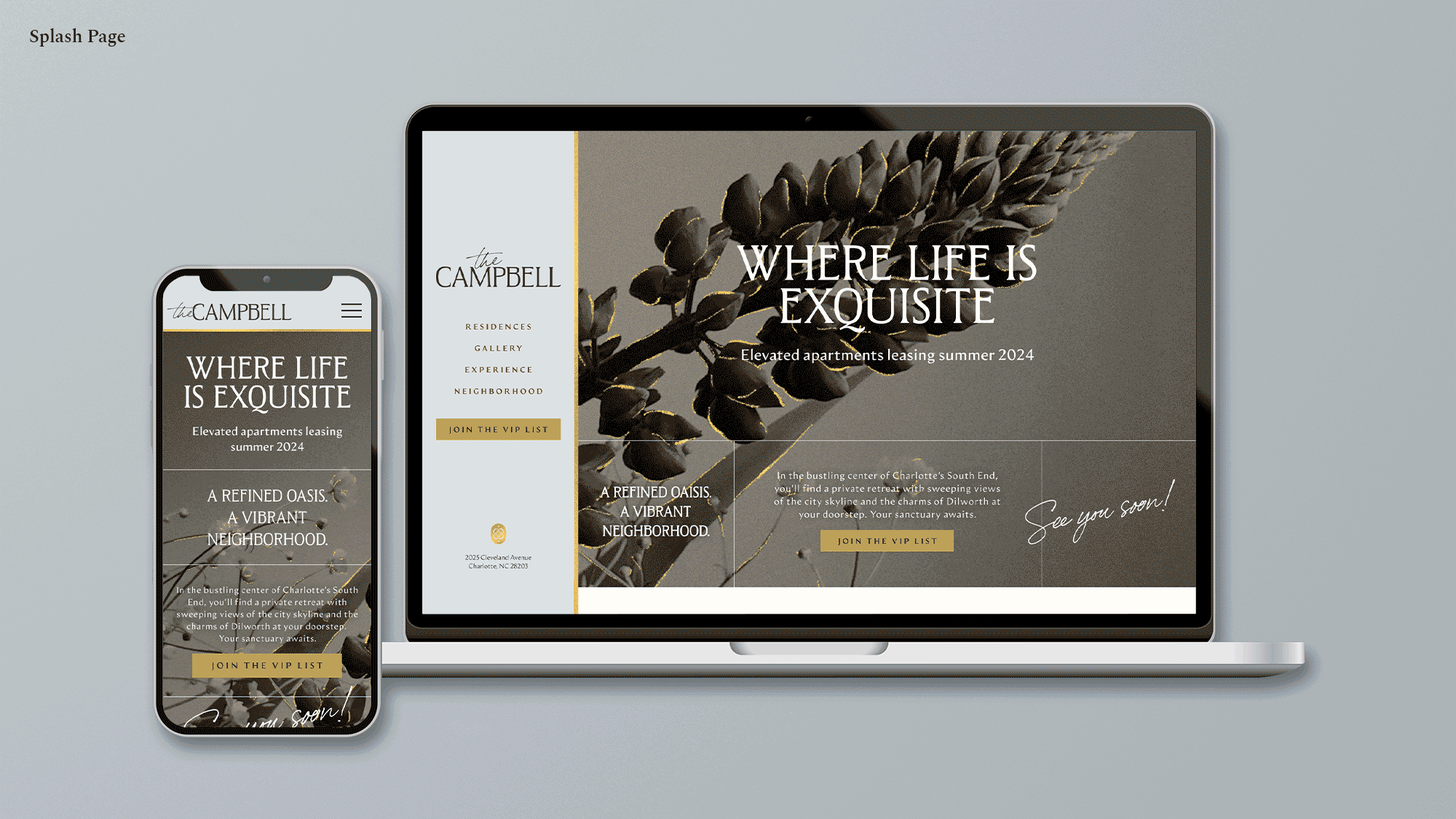 The Campbell landing page mocked up on a phone and laptop