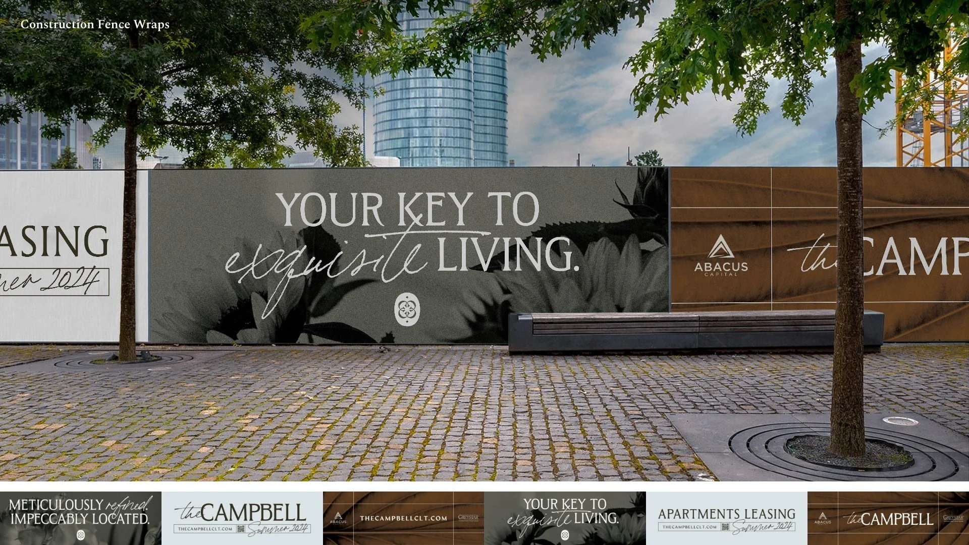 The Campbell construction fence signage