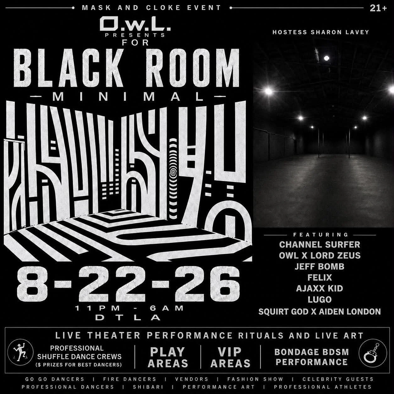 O.W.L. Presents Black Room Minimal - August 22, 2026