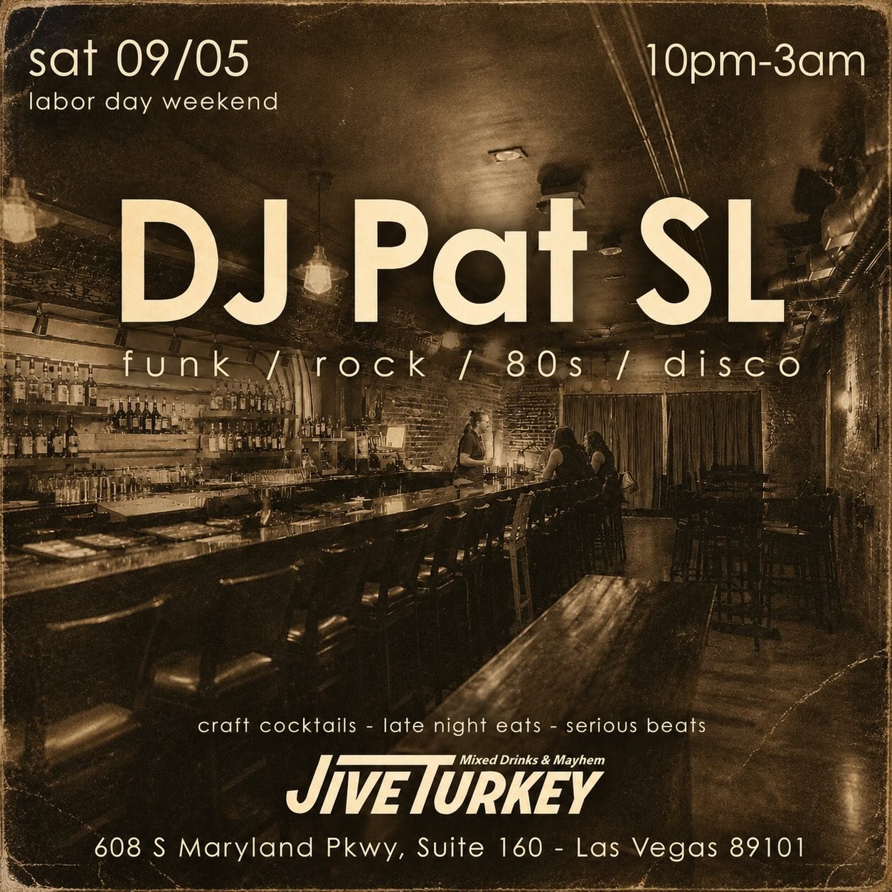 DJ PatSL @ JiveTurkey Sat 9-5-26