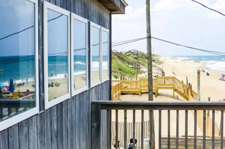 Back porch with beach views