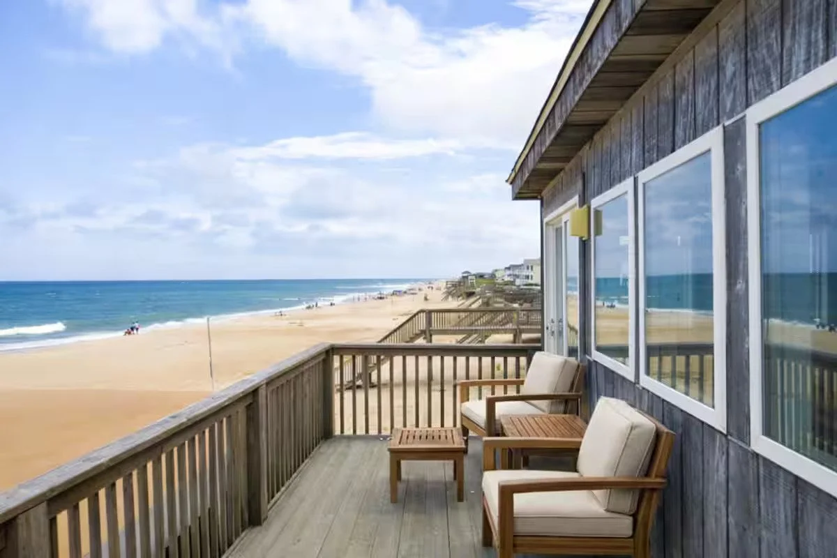 Back porch with ocean views