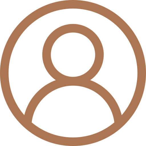 Outline of a person icon in brown.