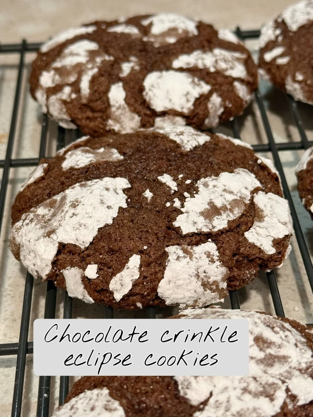 Chocolate Crinkle Eclipse Cookies