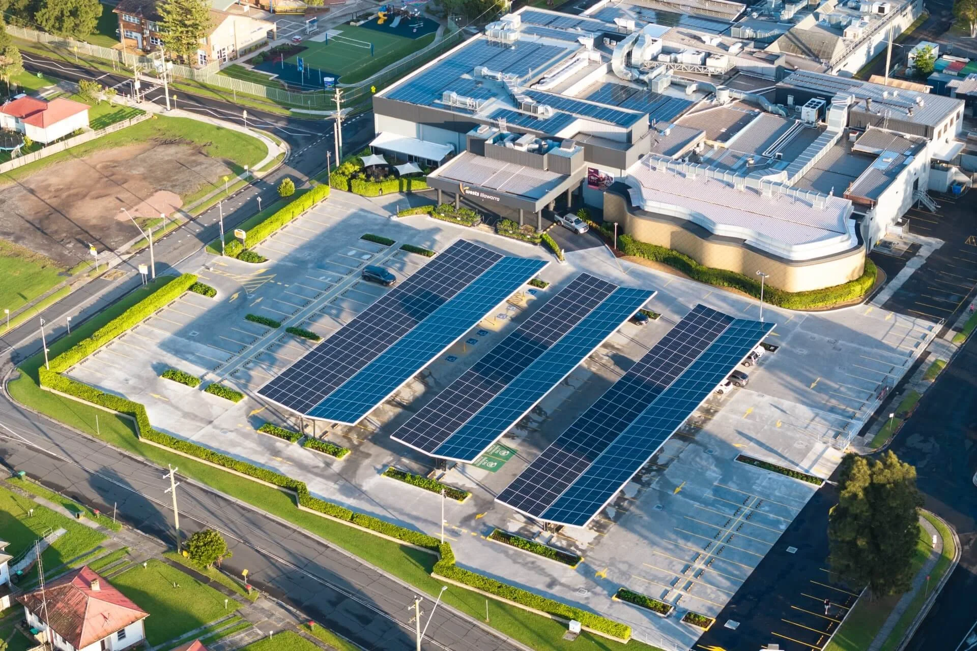 Clubs and RSL car park solar canopy. Reduce energy costs, upgrade member amenity and integrate EV charging. Staged delivery keeps the car park accessible throughout.