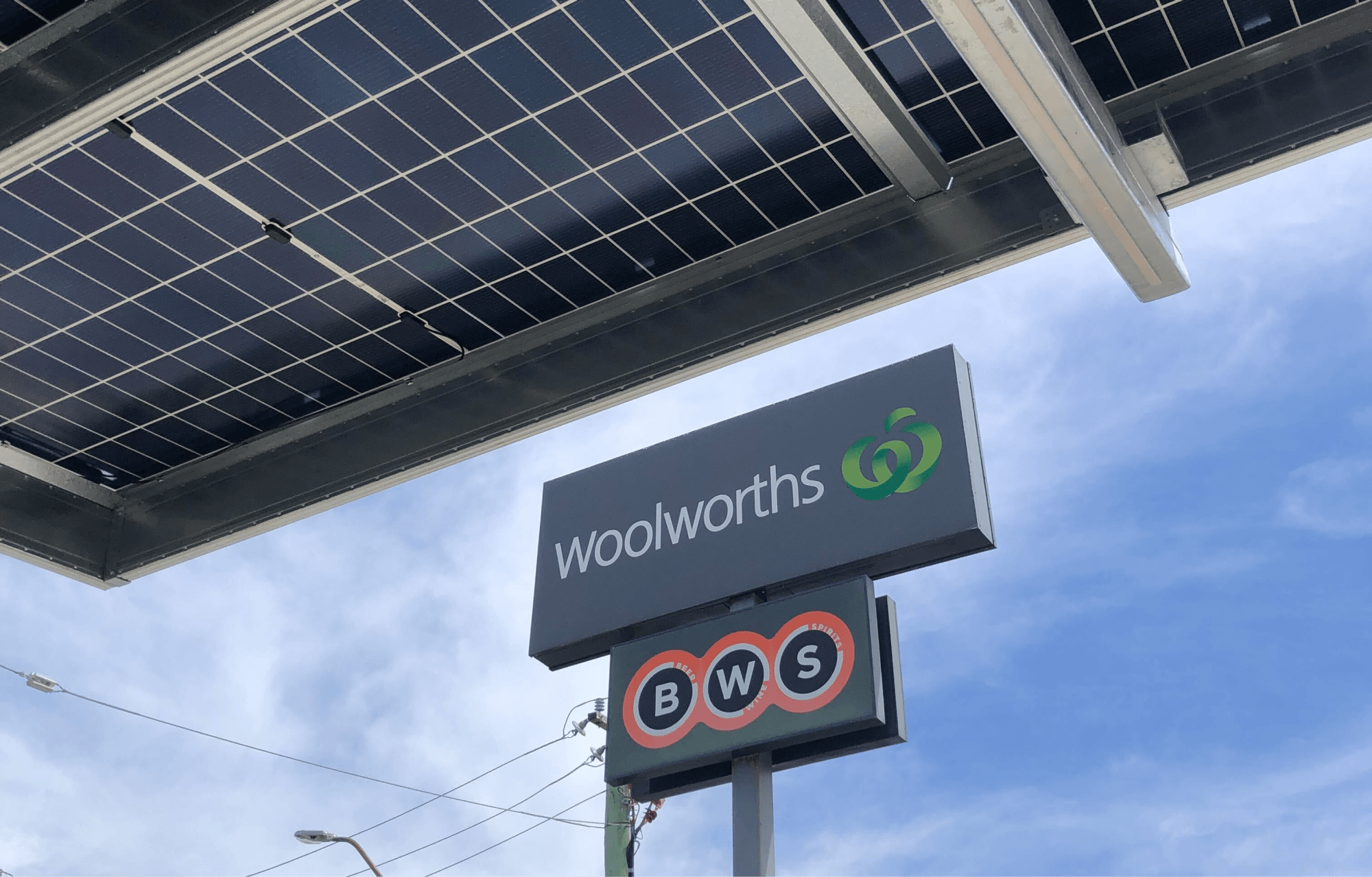 Solar car park for supermarkets
