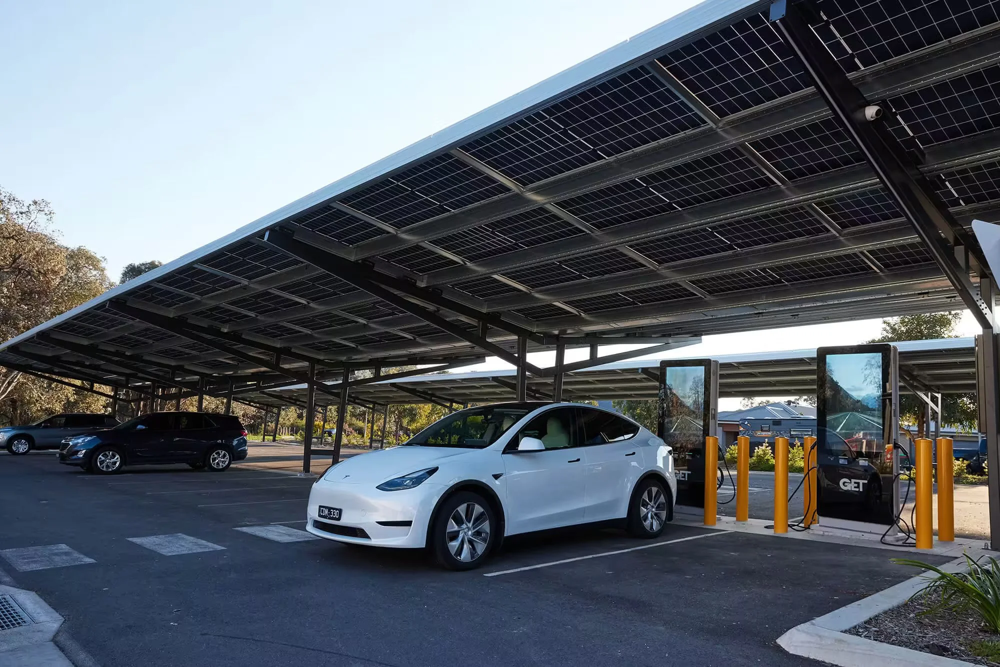 Solar canopy for car parks