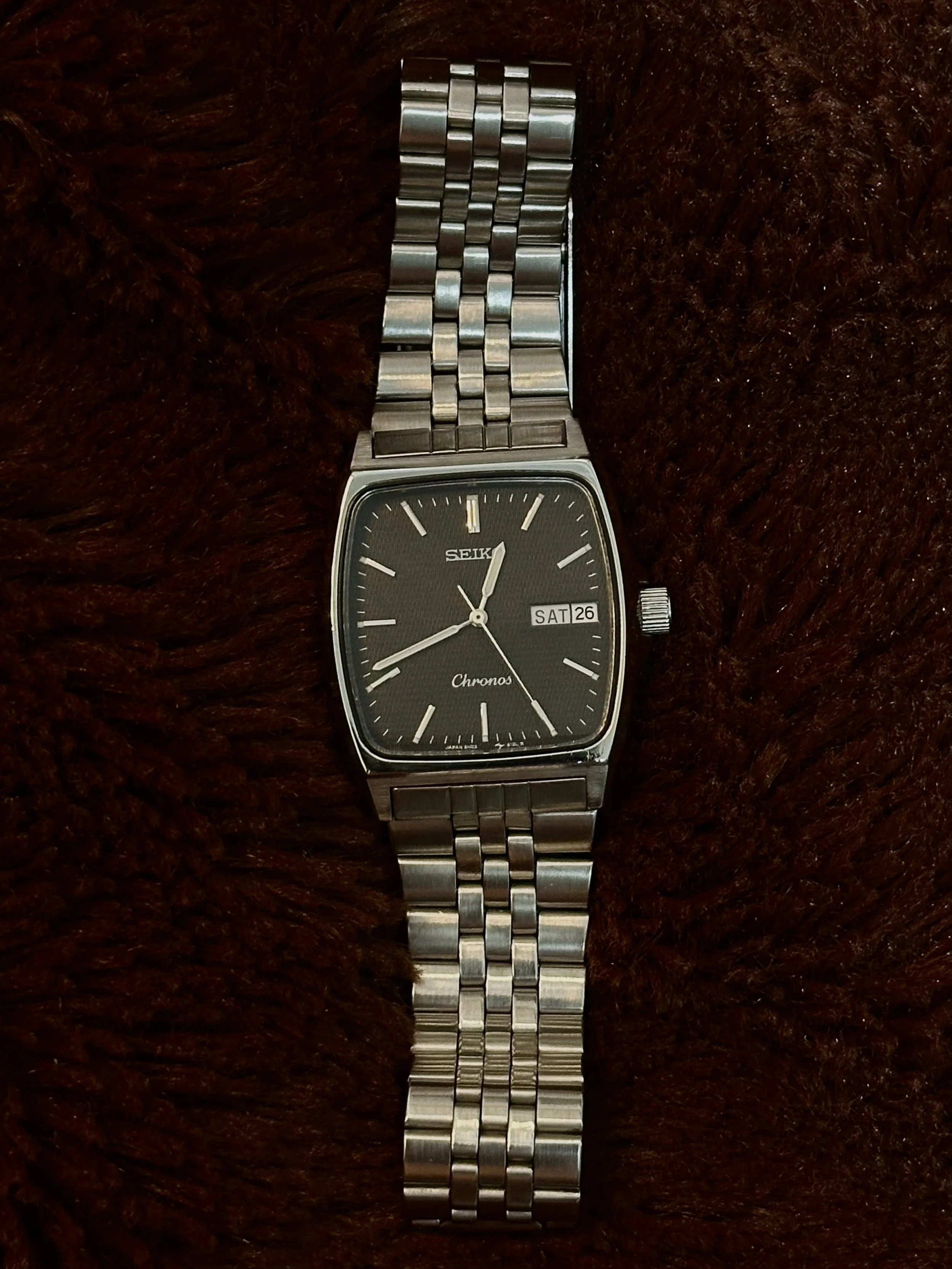 [VINTAGE] Seiko Chronos Vintage Tank Watch with Kanji Day/Date Wheel