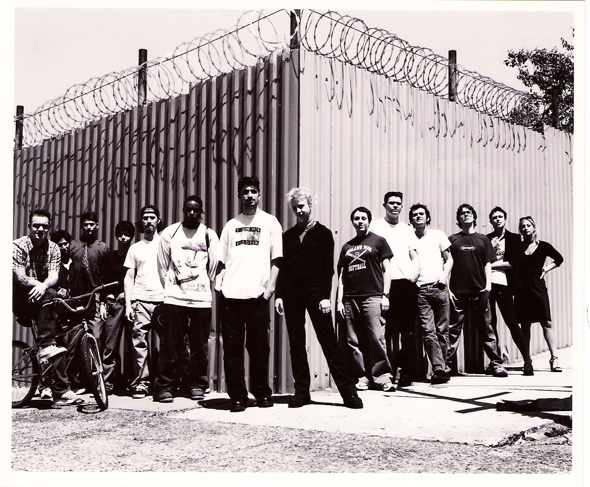 Independent filmmaking team punk and hip hop artists in 90s NYC on location making the indie movie 'Threat' directed by Matt Pizzolo, produced by Katie Nisa, created by Kings Mob Productions.