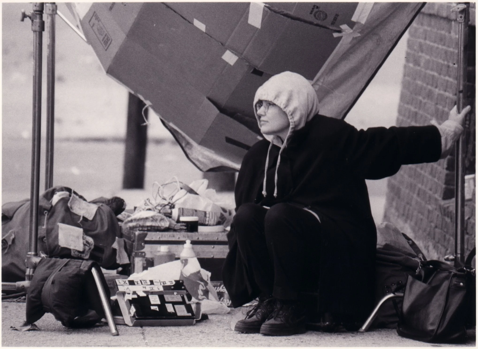 Independent filmmaker on location in NYC during production of late-90s indie movie 'Threat'.