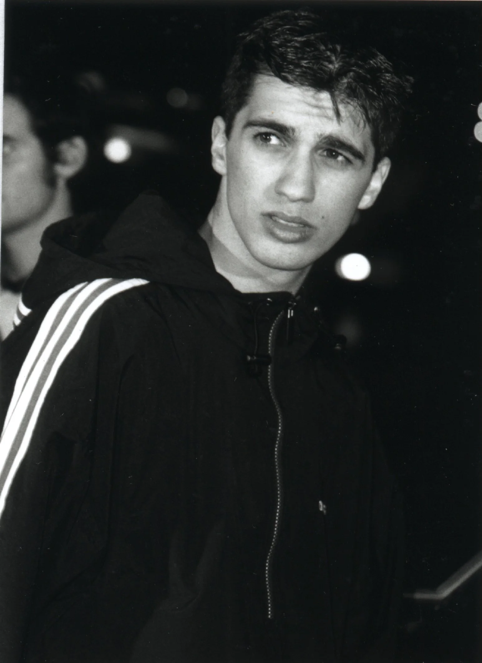 Independent film director Matt Pizzolo on set of indie punk movie 'Threat' in late 90s New York City