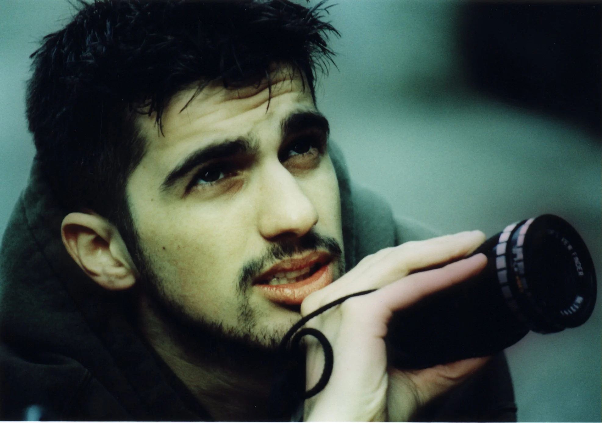 Independent filmmaker Matt Pizzolo on the set of the award-winning movie 'Threat'.