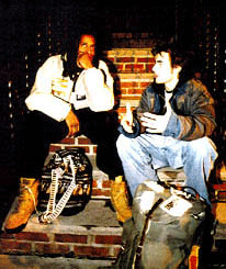 Buddyhead design still photo from set of punk movie 'Threat'