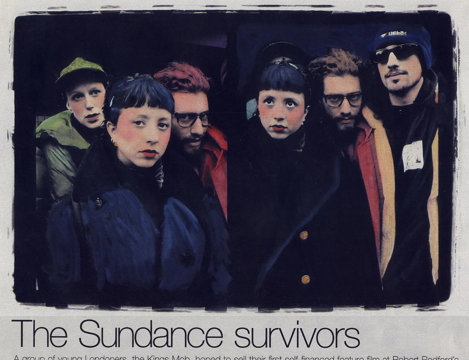 Daily Telegraph Saturday Magazine article about indie filmmakers punk movie 'Threat' at Sundance Film Festival 1999 director Matt Pizzolo producer Katie Nisa page 1