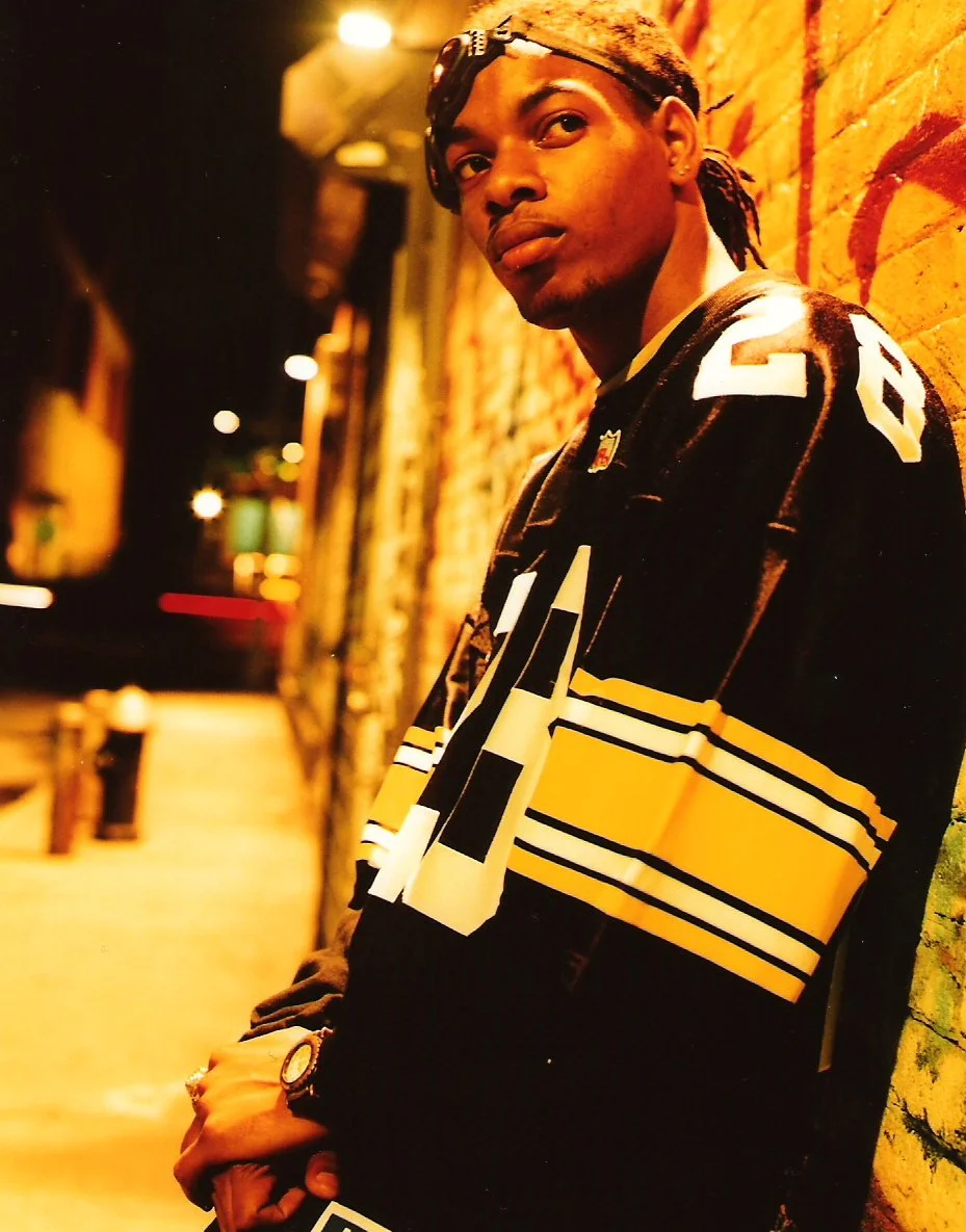 Independent film actor and rapper Kamouflage aka KZ on the set of the indie movie 'Threat' in 1998 NYC.