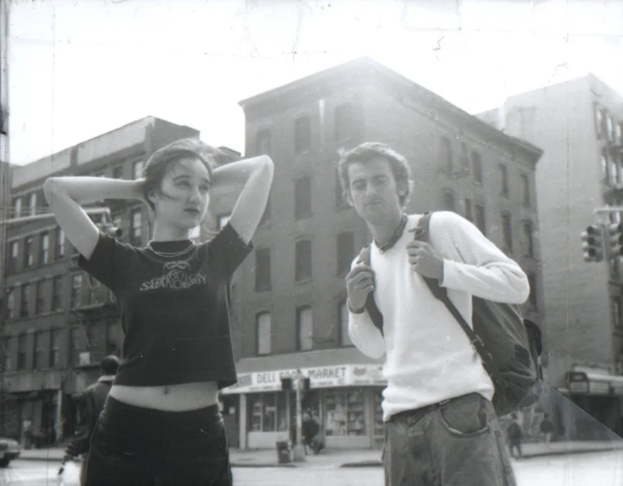 Independent film actor and punk actress on the set of 90s NYC indie movie 'Threat.'