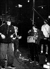 Punk filmmakers 1990s with sound nagra boom shotgun microphone