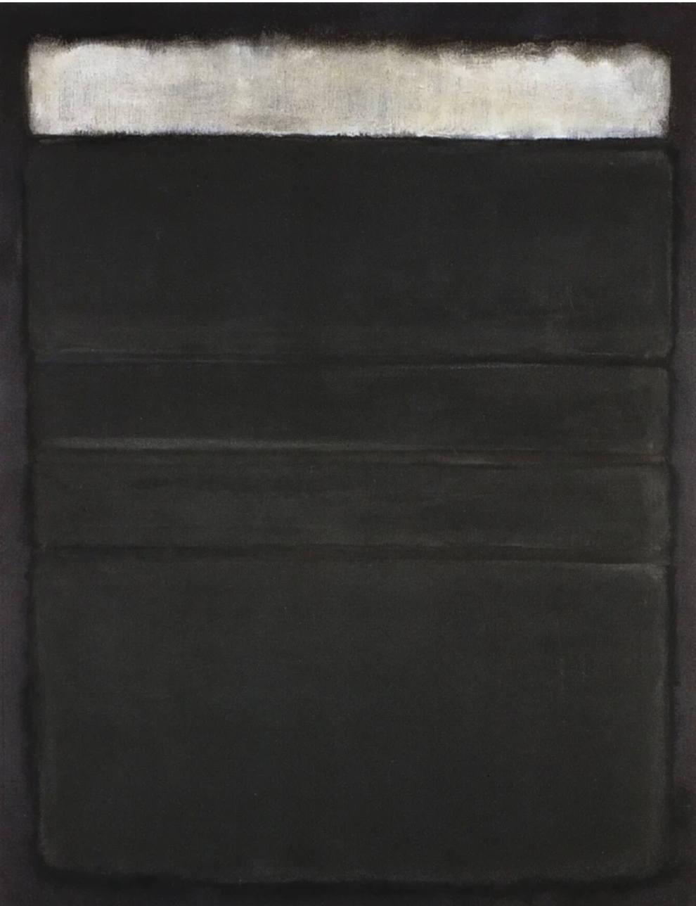 Mark Rothko, Untitled (White, Blacks, Greys, on Maroon) 1963