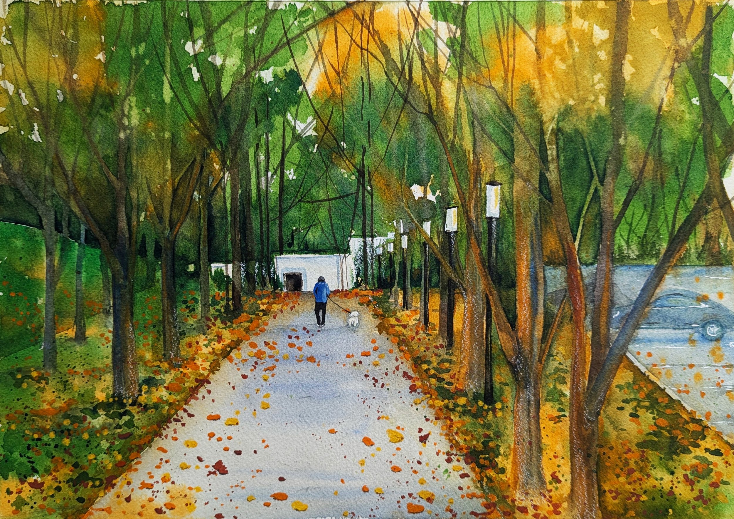 Fall Is Here • watercolor • 12x9" • in private collection