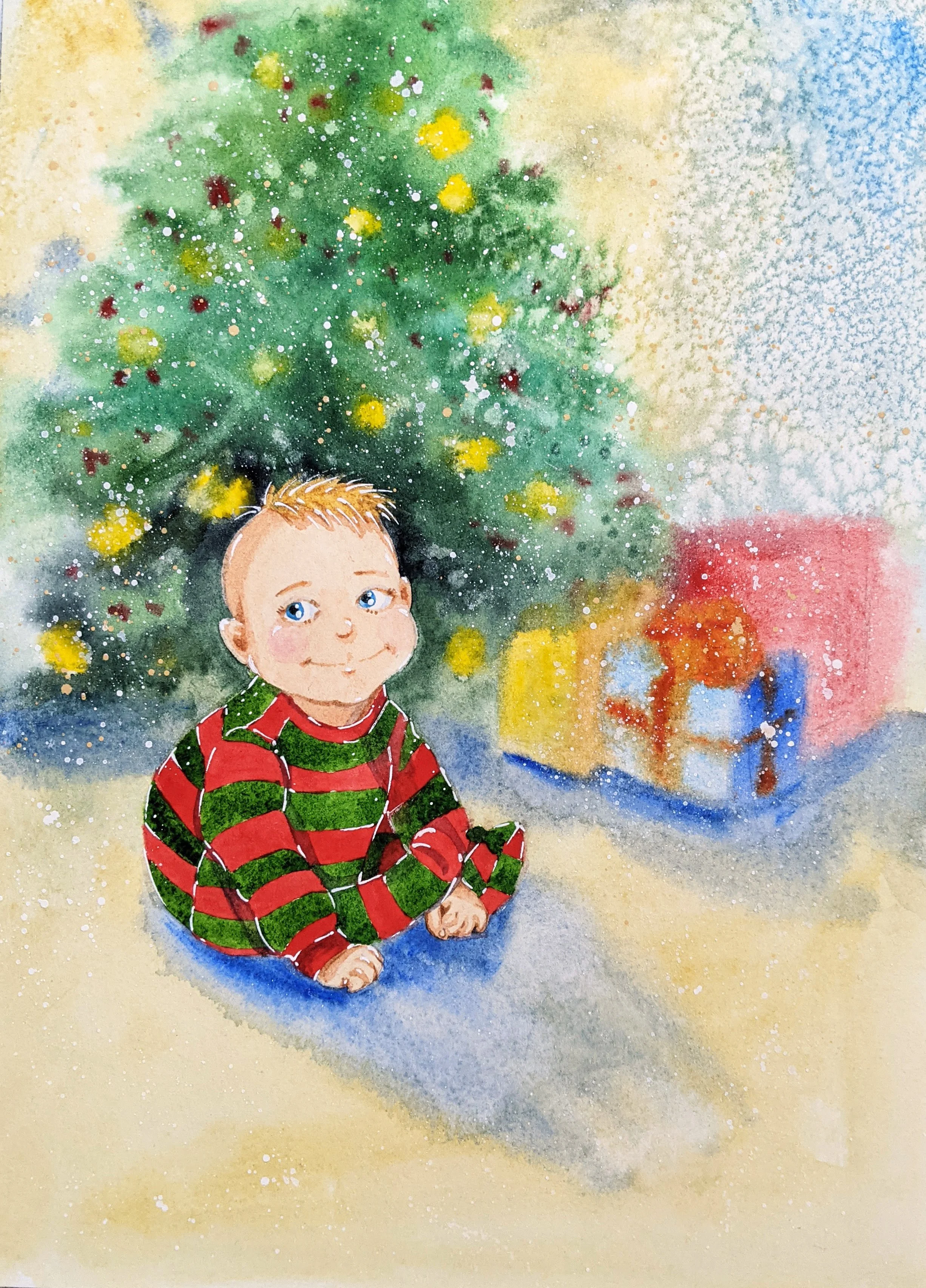 First Christmas • watercolor • 9x12" • in private collection