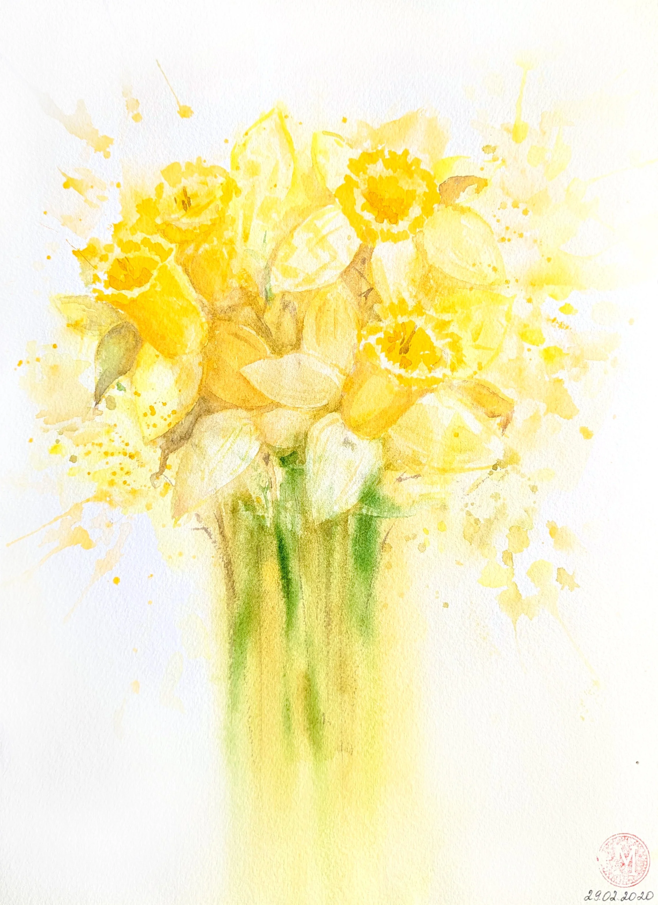 Daffodils • watercolor • 9x12" • in private collection