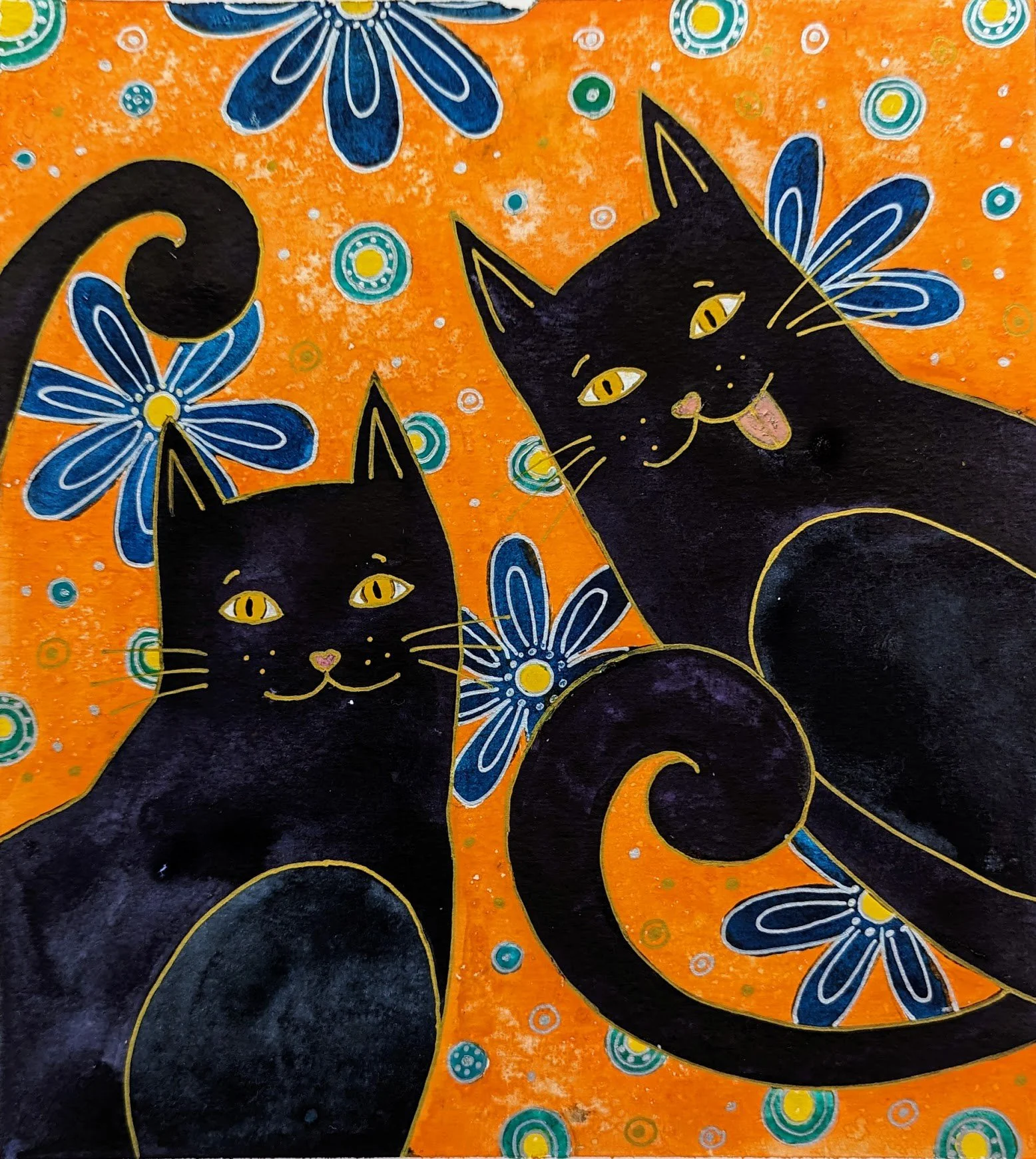 Purrfect Mischief • watercolor • 9x10" • in private collection