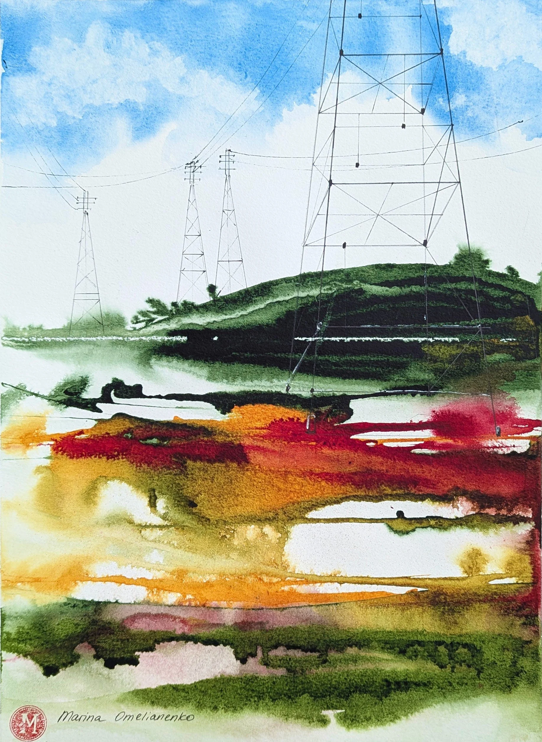 Bay Marshes • watercolor • 11x15" • available
