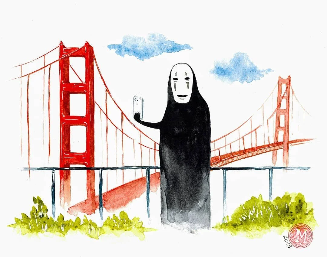 No Face in San Francisco • watercolor • 9x7" • available