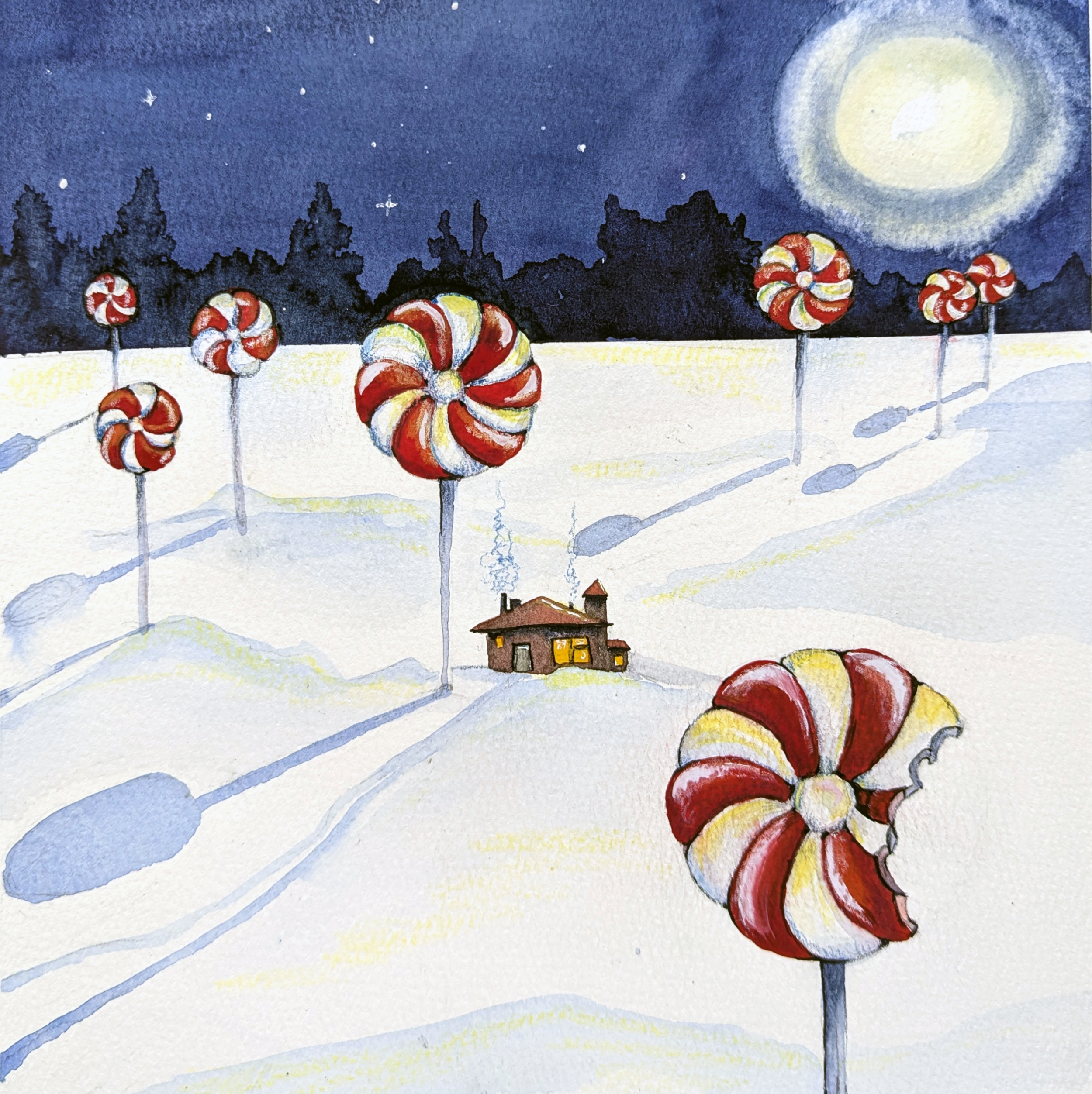 Candyland • watercolor • 8x8" • original sketchbook