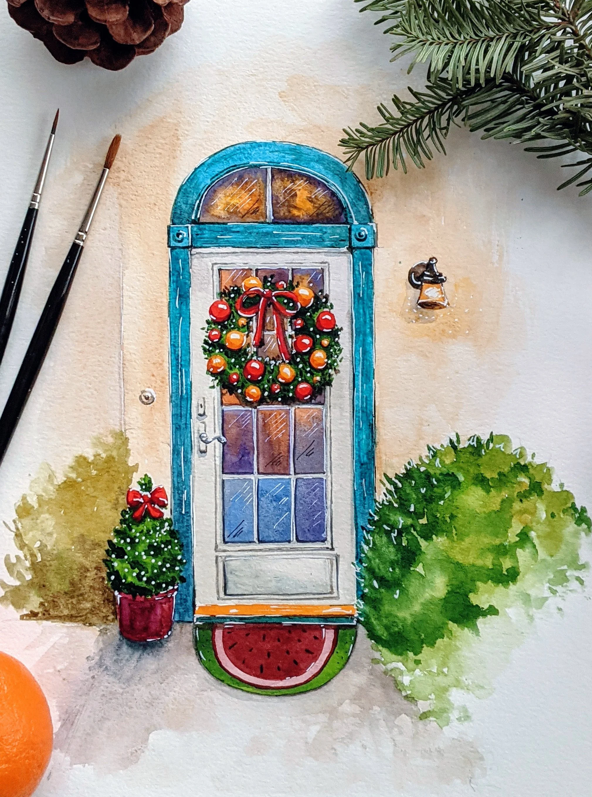 Sweet Home • watercolor • 9x12" • available