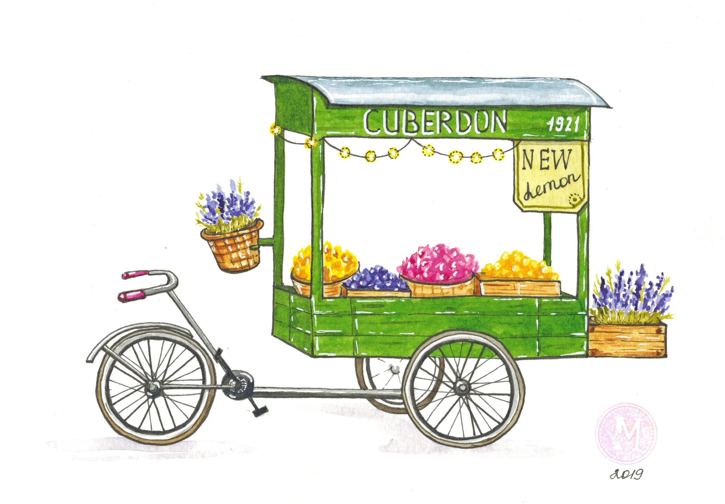 Cuberon Stand • watercolor • 9x7" • available