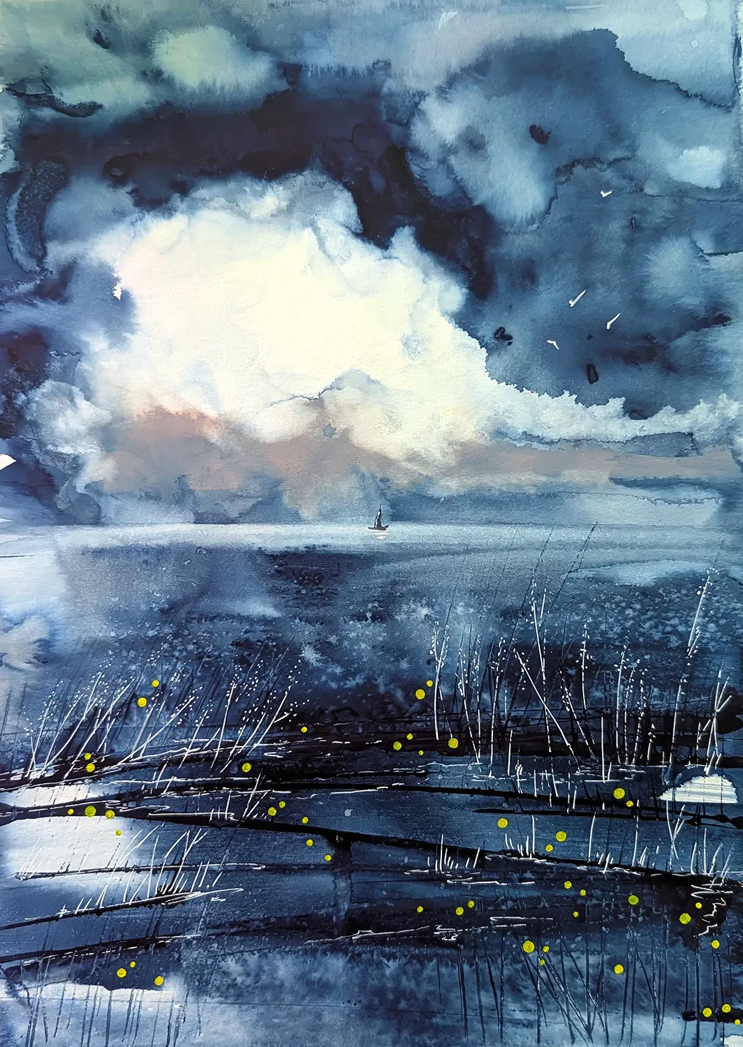 Thunderstorm • watercolor & ink • 10x14" • available