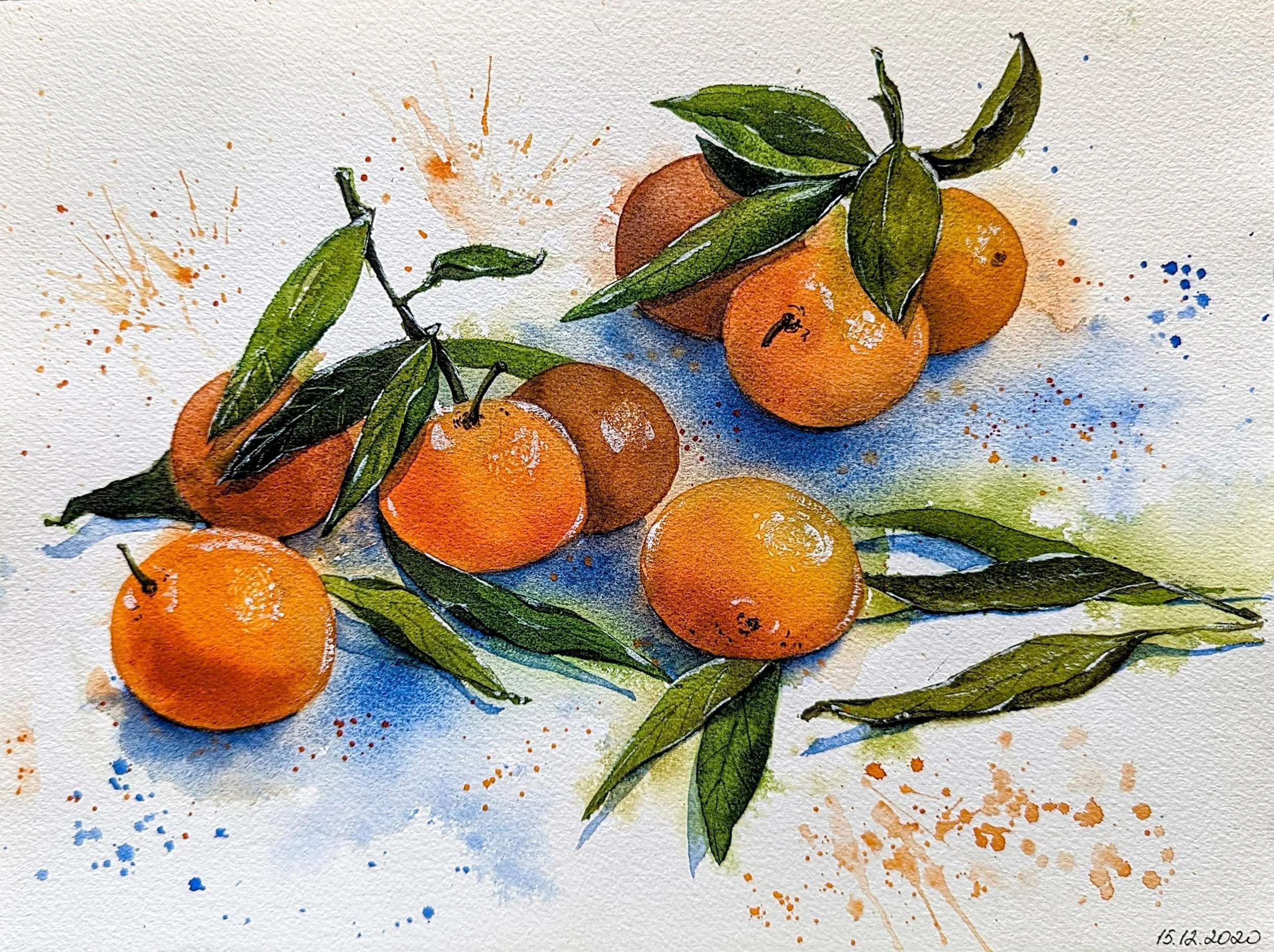 Clementines • watercolor • 12x9" • available