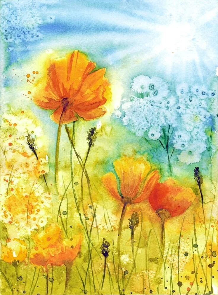 California Poppies • watercolor • 7x9" • in private collection