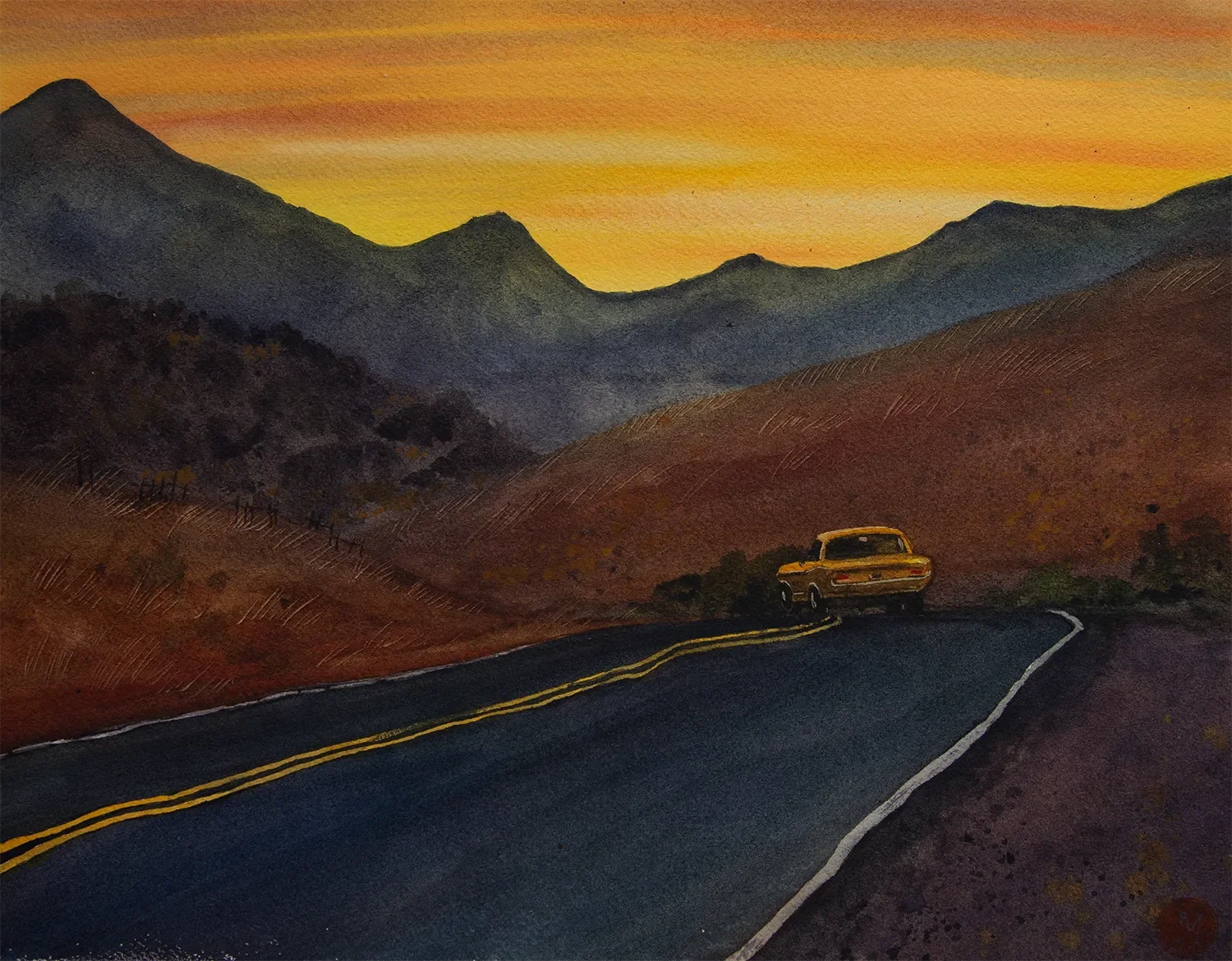 Into The Night • watercolor • 14x11" • available