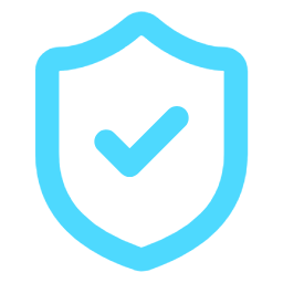 A blue shield icon with a check mark inside