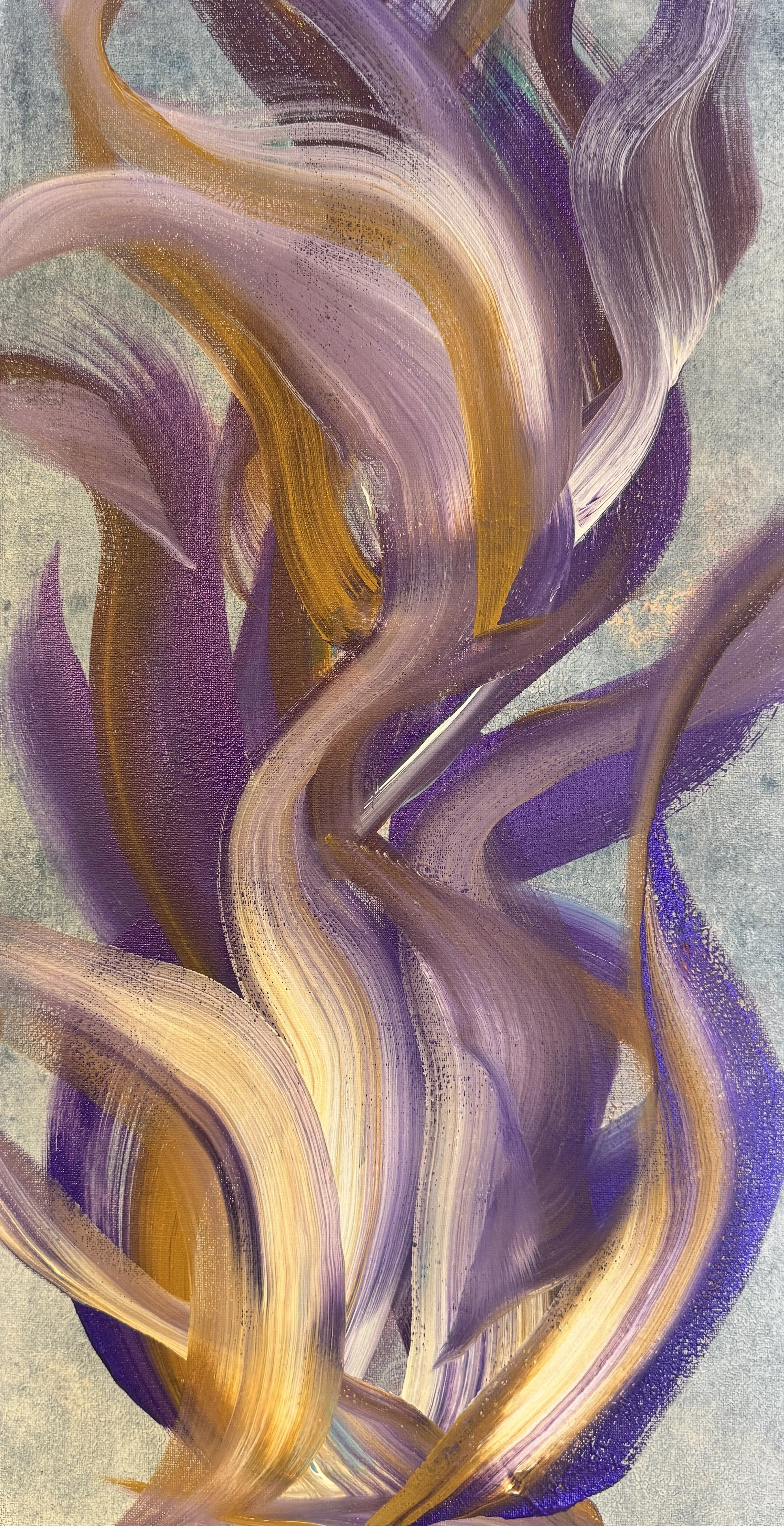 Acrylic, Oil Pastels on 12 X 24 Canvas