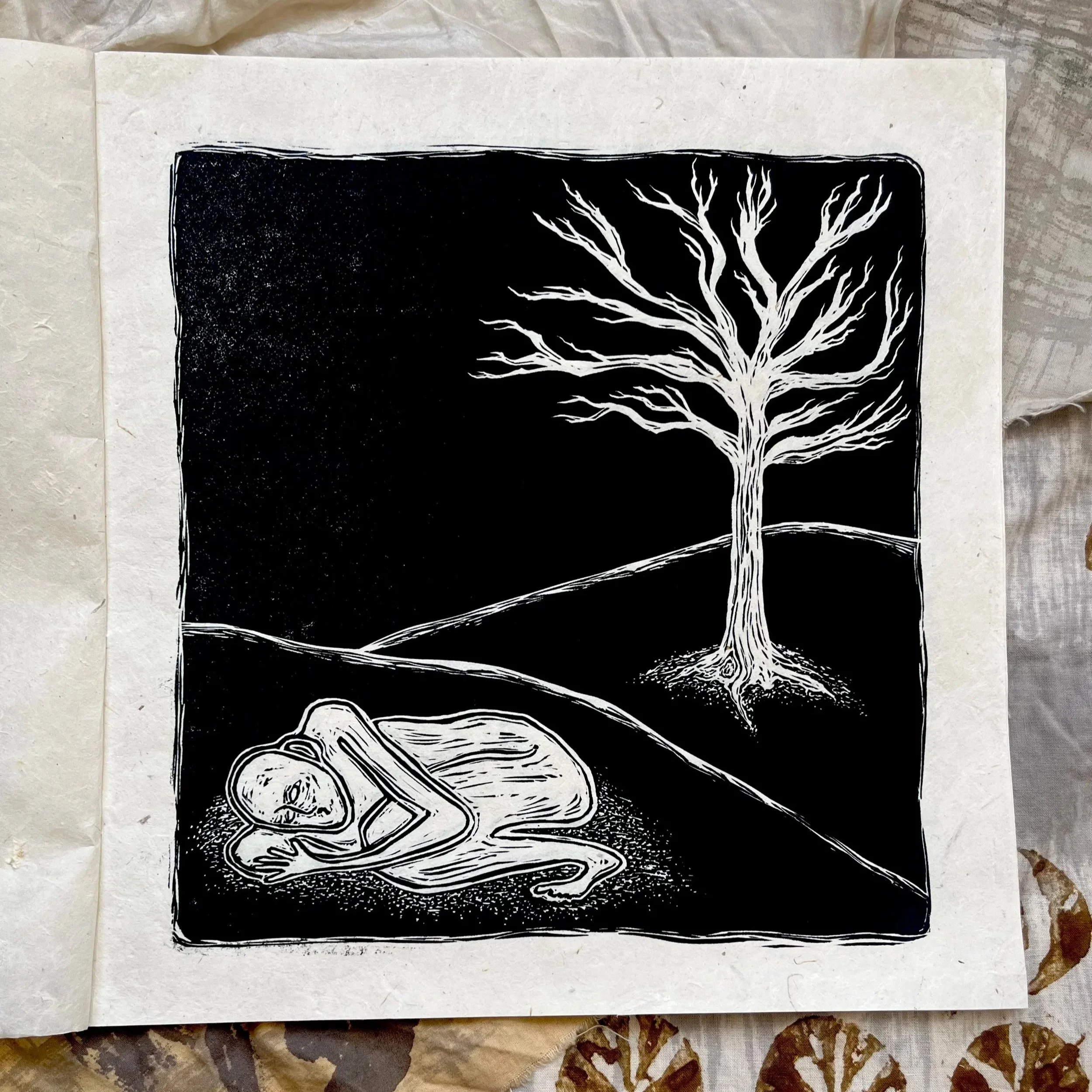 Dear Aspen, 2024 | Woodblock relief print bound into a book