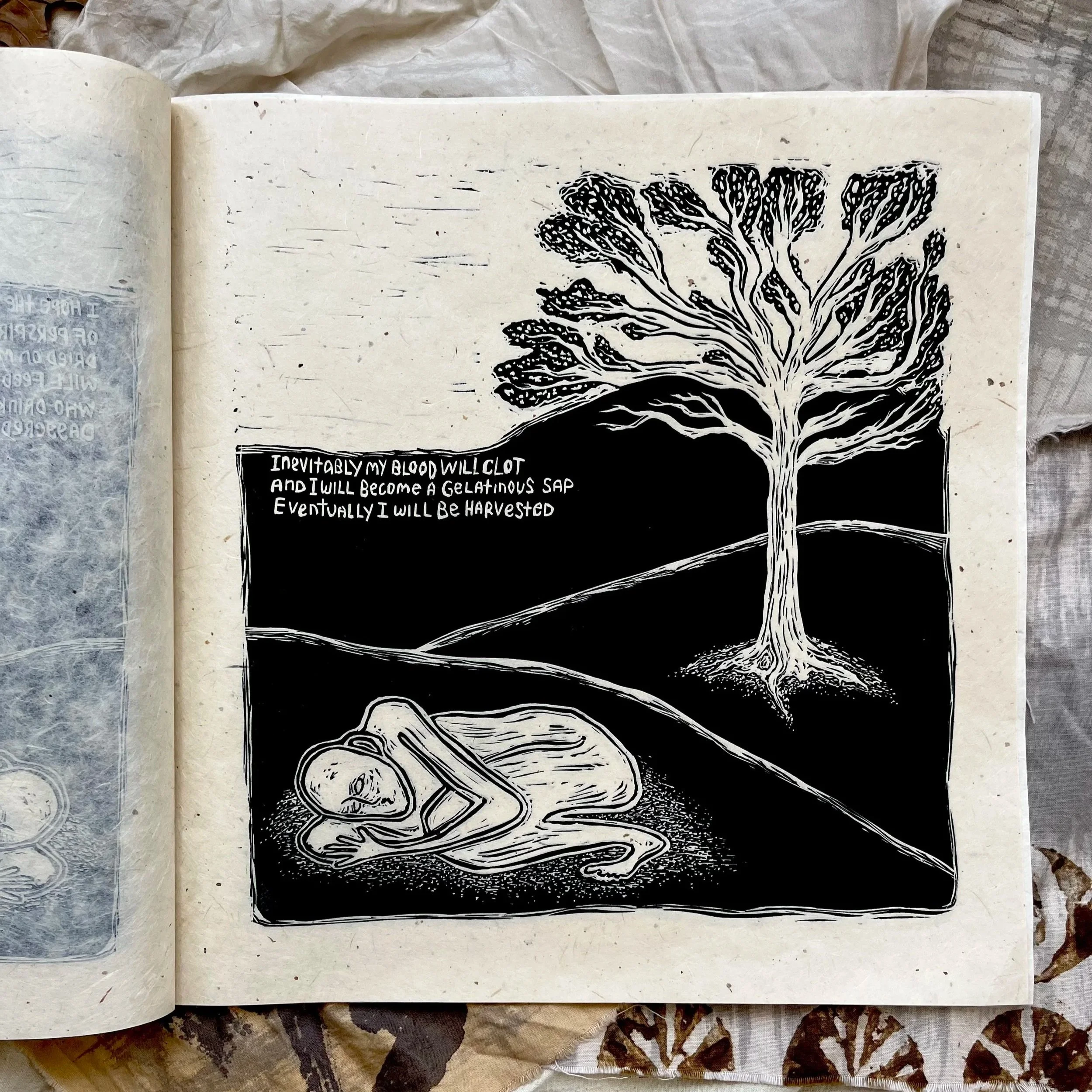 Dear Aspen, 2024 | Woodblock relief print bound into a book