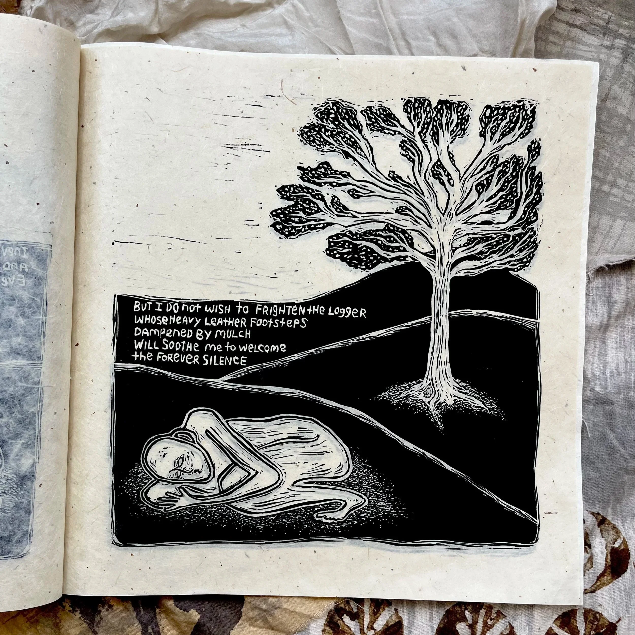Dear Aspen, 2024 | Woodblock relief print bound into a book