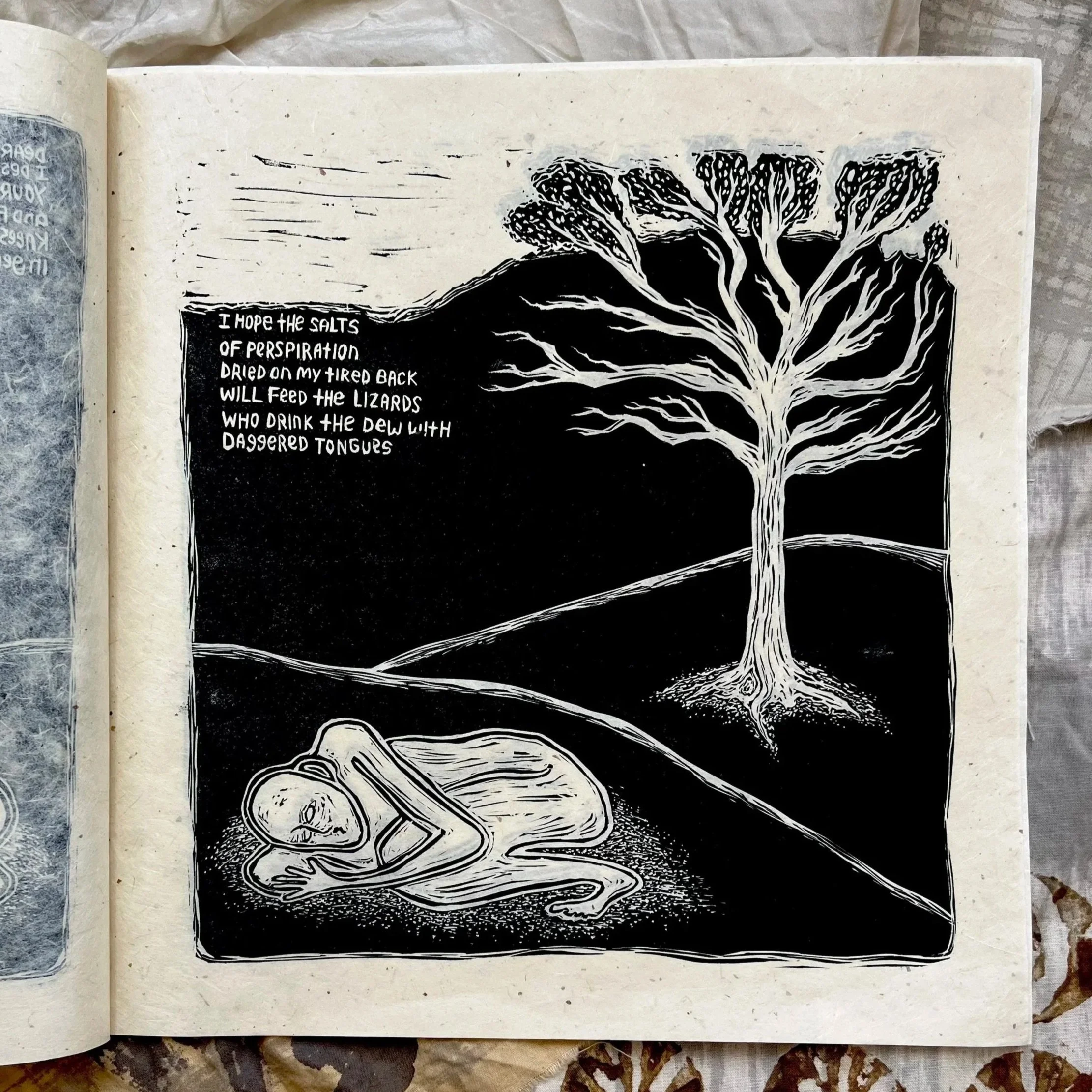 Dear Aspen, 2024 | Woodblock relief print bound into a book