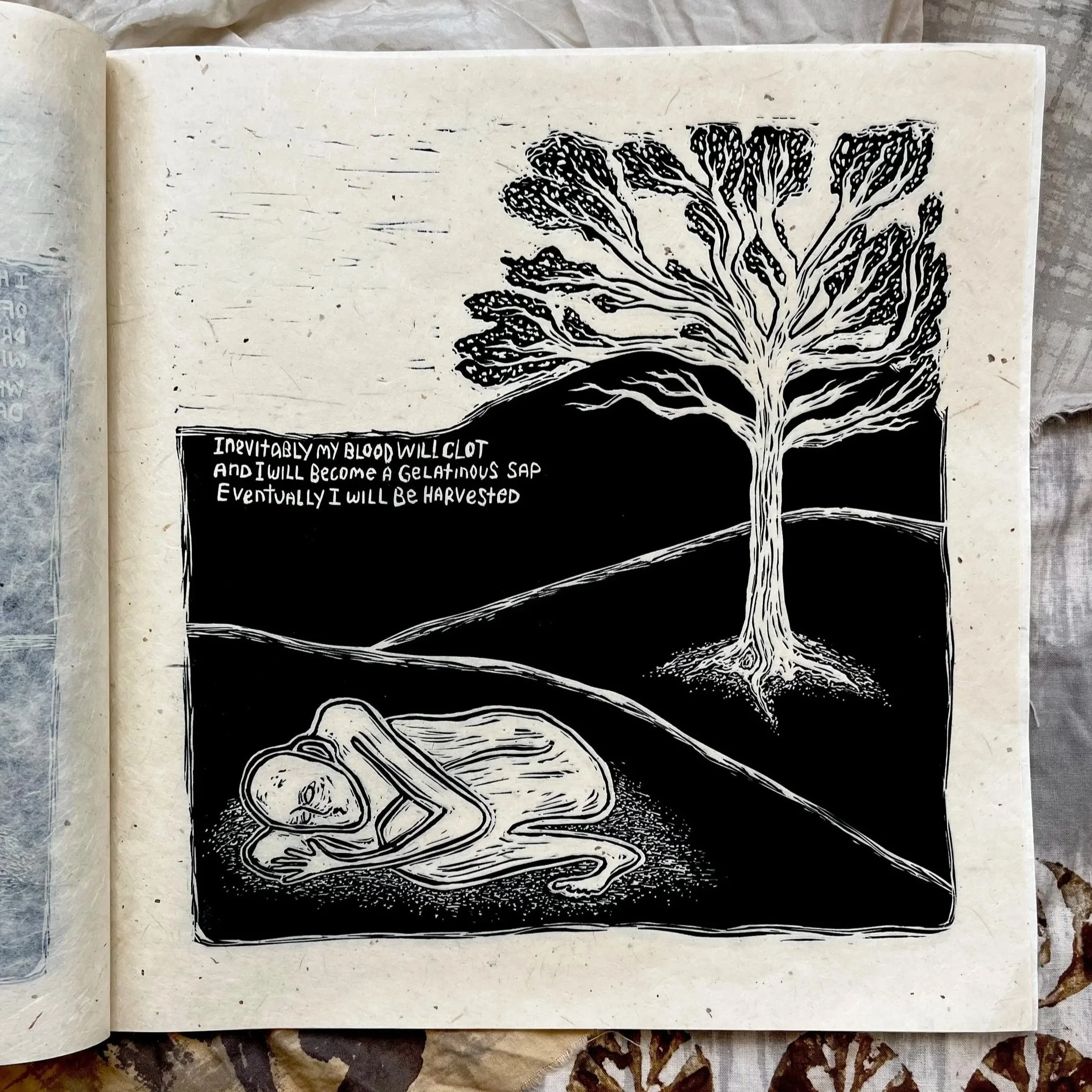 Dear Aspen, 2024 | Woodblock relief print bound into a book