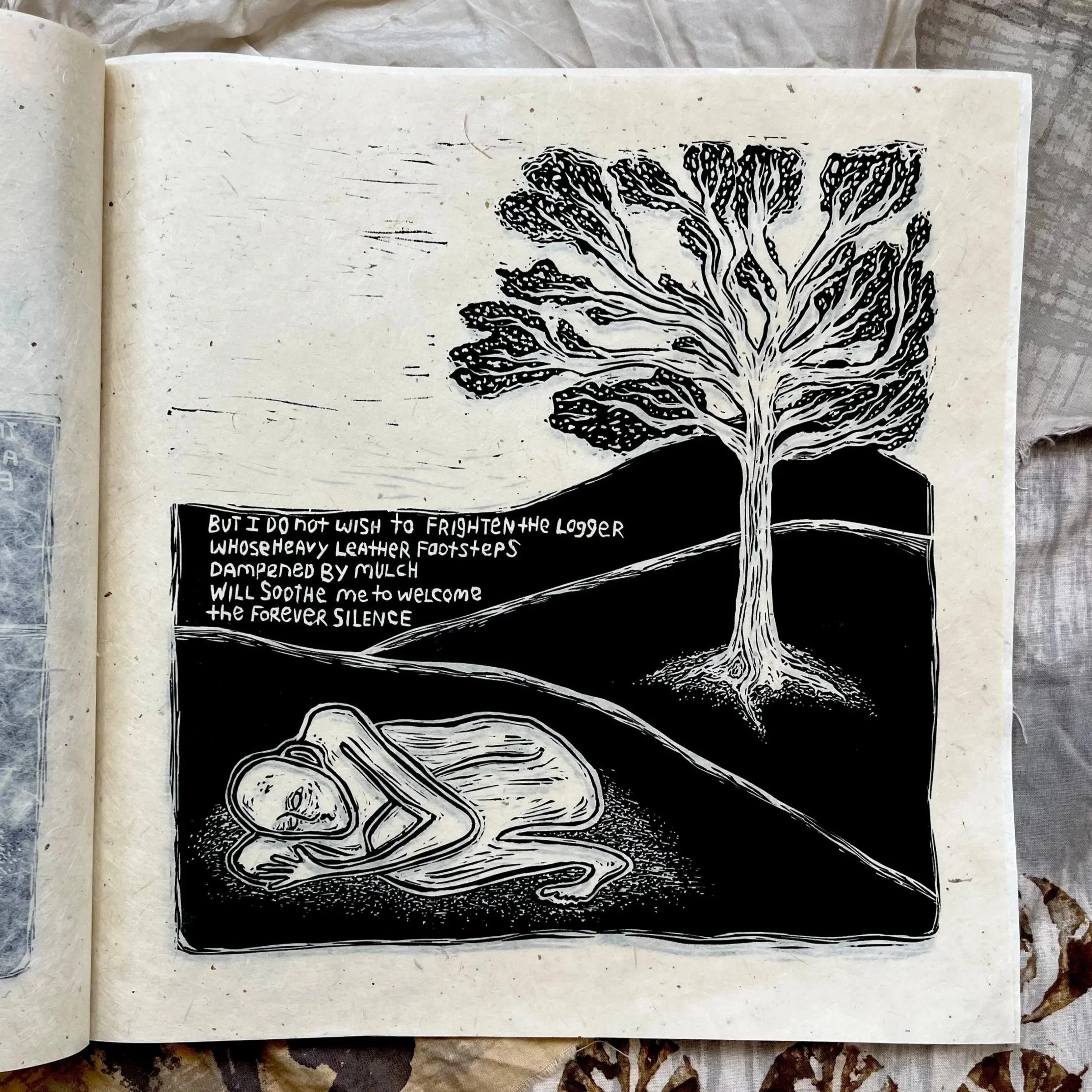 Dear Aspen, 2024 | Woodblock relief print bound into a book