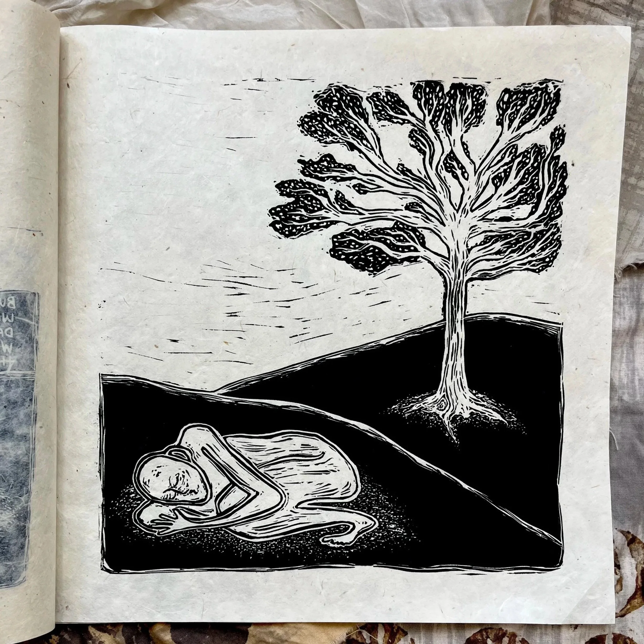 Dear Aspen, 2024 | Woodblock relief print bound into a book