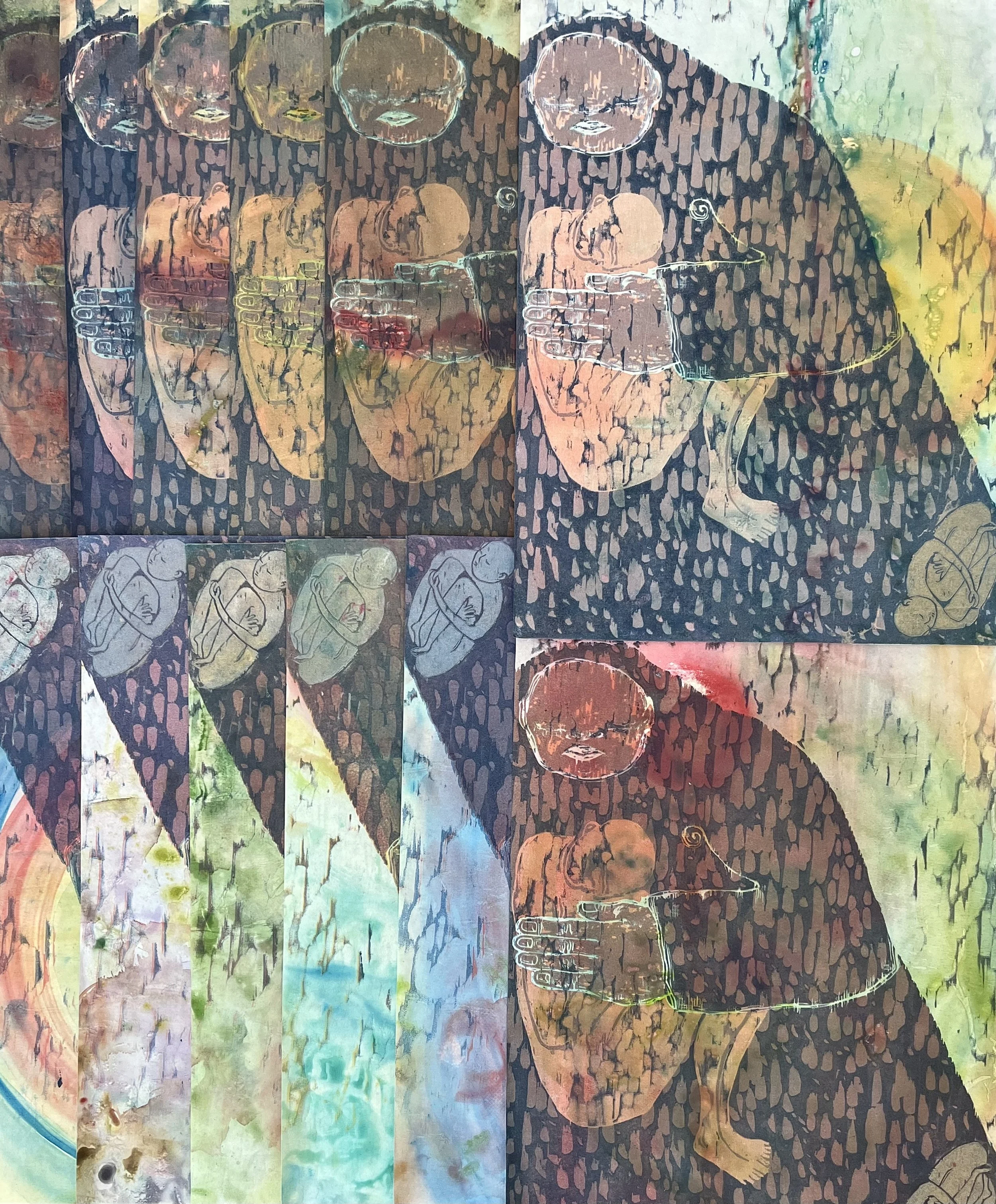 Mountain Hands, 2024 | Relief Print Collection, 12 in x 16 in